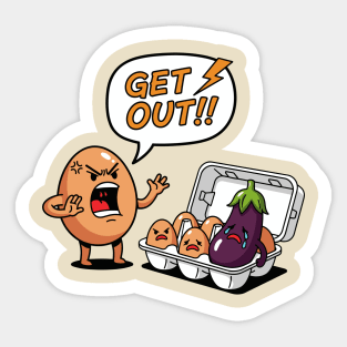 Eggplant Intruder Sticker